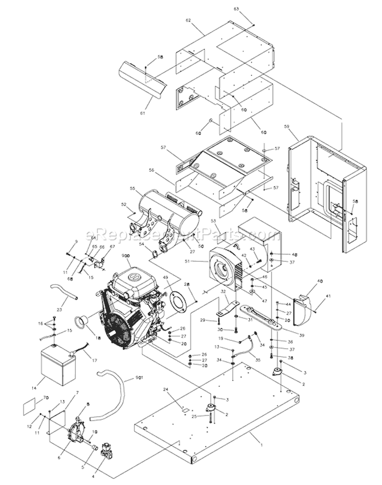 Page D Diagram and Parts List for 040234-0  Briggs and Stratton Generator